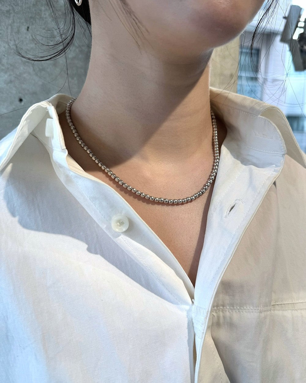 美品✨エナソルーナ天然石ビーズネックレス LOYTO STORE｜【NINA&JULES(ニナ・エ・ジュール)】4mmビーズ