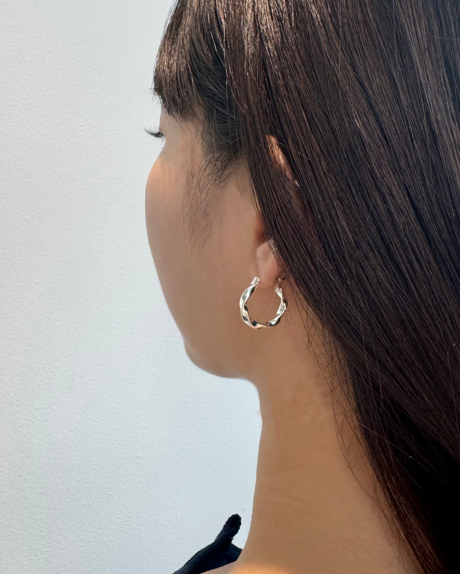 NINA&JULES ムーンフープピアスシルバー925美品 NINA&JULES ニナエジュール Moon Hoop Medium フープ ピアス