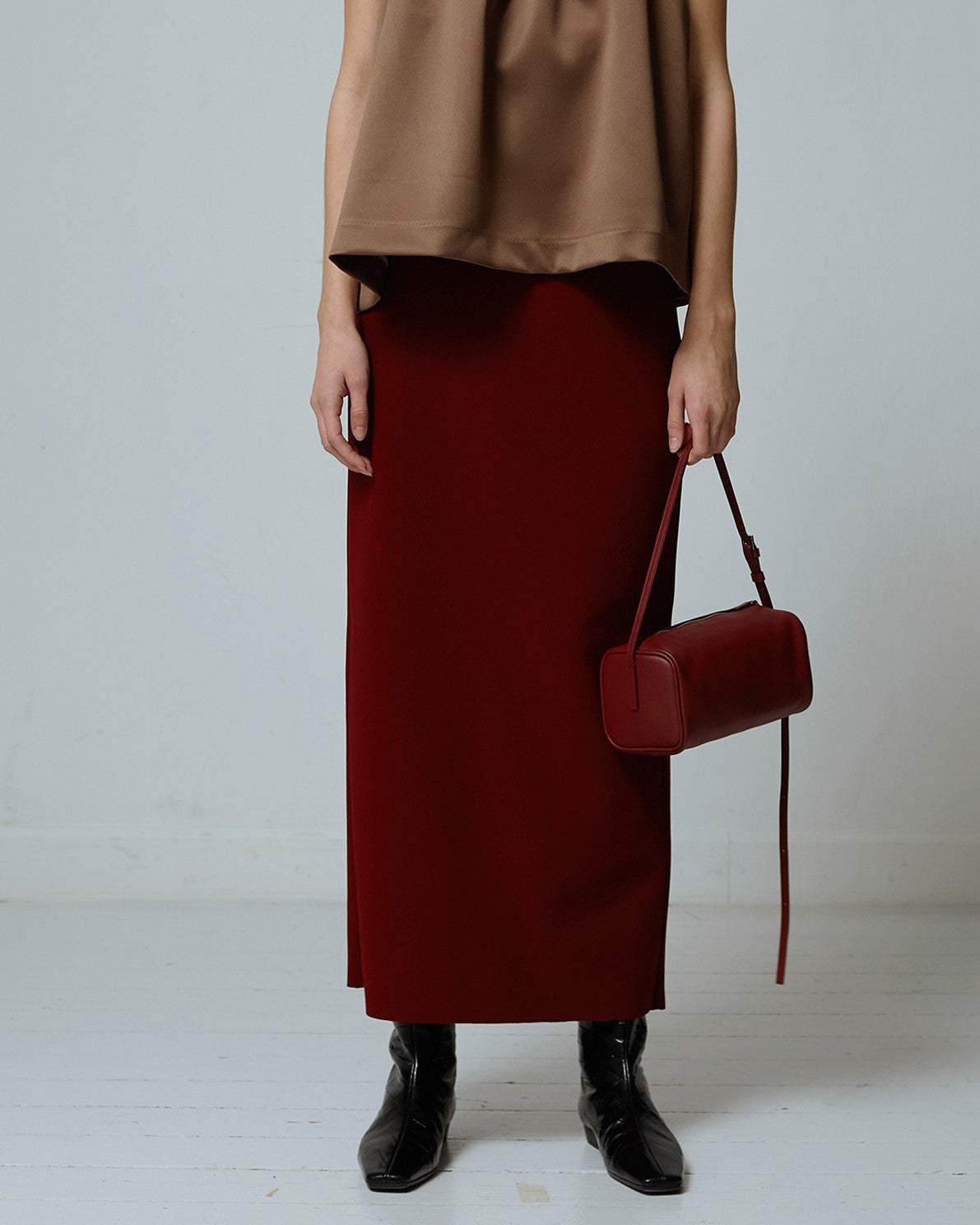 【関税込み】Birrot レッド Lay2 A ミディアムスカート 251680F092001_1.jpg